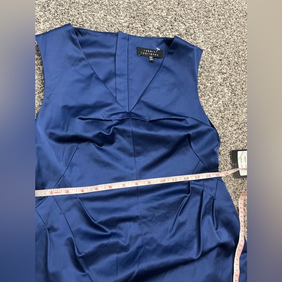 ROBERT RODRIGUEZ New Blue Cotton Satin Sheath Career Cocktail Party Dress 8 - Picture 13 of 15